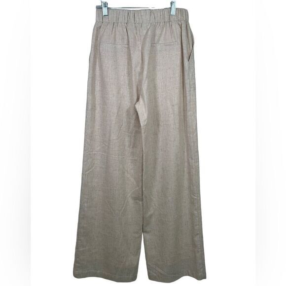 SUGARLIPS pants Size Small cream step up wide leg lined belted linen blend NWT - Picture 4 of 8